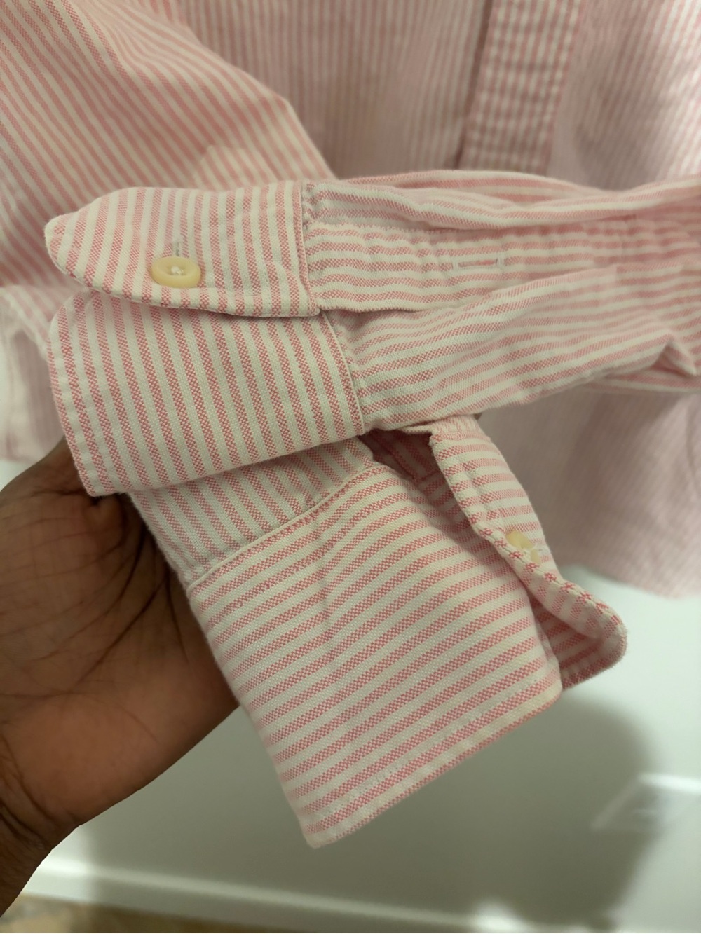Ralph Lauren Pinstripe Oxford Shirt Pink Size Small Button Up Preppy 100% Cotton - Picture 7 of 13